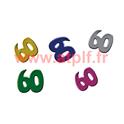 Confetti de Table chiffre " 60" Or & argent 1,2cm (sachet de 10Grs)