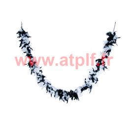 Boa cruella d'enfer en plumes 2 tons blanc-noir 50gr 180cms