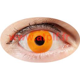 Lentilles de contact fantaisie - Oeil orange - la paire 