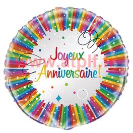 Ballon mylar 45cms  "Joyeux anniversaire"