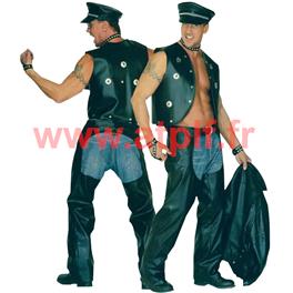 CHAPS NOIRES SIMILI CUIR TAILLE M