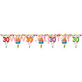 Guirlande "joyeux anniversaire 30 ans " - 15 fanions 6 m