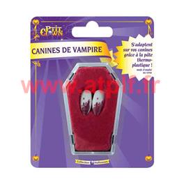 Canines, dents de Vampire ensanglantes avec pâte à fixer