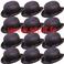 Lot de 12 CHAPEAUX MELON NOIR 