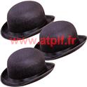 Lot de 3 CHAPEAUX MELON NOIR pas cher