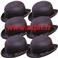 Lot de 6 CHAPEAUX MELON NOIR pas cher