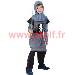 Déguisement enfant de Chevalier medieval gris