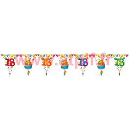 Guirlande "joyeux anniversaire 18 ans " - 15 fanions 6 m