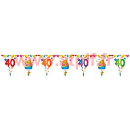 Guirlande "joyeux anniversaire 40 ans " - 15 fanions 6 m