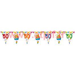 Guirlande "joyeux anniversaire 50 ans " - 15 fanions 6 m