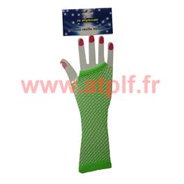 Gants Mitaine resille long Vert (la paire)