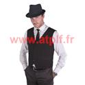 Gilet noir de Gangster, a rayures blanches fines (T.U)