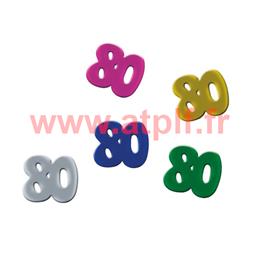 Confetti de Table Anniversaire chiffre "80" Multicolore (sachet de 10Grs)