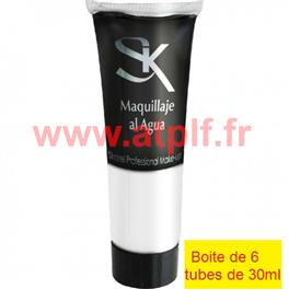 Lot de 12 Tube de Fard à maquillage blanc 30ml 