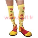 Chaussette de clown jaune à pois (la paire)