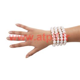 Bracelet  4 rangs en perles blanches 