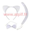 Set de déguisement Chat blanc (3pièces)