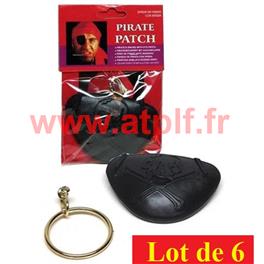 LOT A PRIX PRO: 6 Cache oeil + 6 Boucle d'oreille de Pirate (carte) LOT A PRIX PRO: 6 Cache oeil + 6 Boucle d'oreille de Pirate (carte)