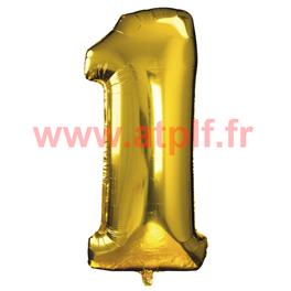 Ballon chiffre Or 30cms (gonflable à l'air) Mylar