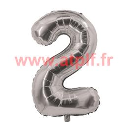 Ballon chiffre Argent 85cms (gonflable &agrave; helium) Mylar