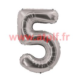 Ballon chiffre Argent 85cms (gonflable &agrave; helium) Mylar