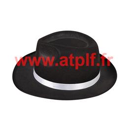 Chapeau Borsalino noir, Gangster, Prohibition, Mafia, Jackson