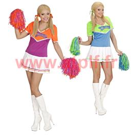 Déguisement de Cheerleader, Pompom Girl (Robe et Pompons(2))