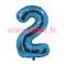 Ballon chiffre Bleu 80/85cms (gonflable &agrave; helium) Mylar