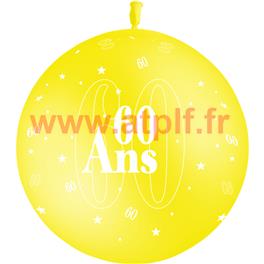 Ballon géant Anniversaire 60ans jaune citron