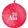 Ballon géant Anniversaire 20ans Ø86cms "Rouge"