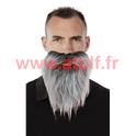 Moustache + barbe raide - gris 