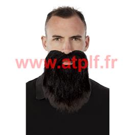 barbe raide noire + moustache