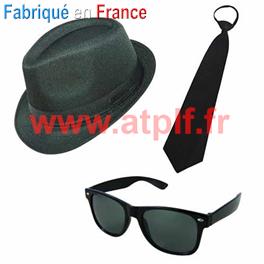 Set Blues Brothers adulte (3 pièces)(1 personne) Set Blues Brothers adulte (3 pièces)(1 personne)