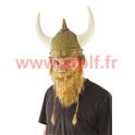 Barbe rousse avec tresses + moustache de viking 
