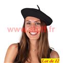 LOT A PRIX PRO:  12 Bérets Basque noir (feutrine)
