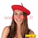 LOT A PRIX PRO:  12 Bérets Basque rouge (feutrine)