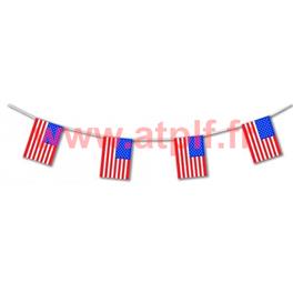 Guirlande drapeaux usa, Etats unis d'Amerique 10m, pour decoration de salle Guirlande drapeaux usa, Etats unis d'Amerique 10m, pour decoration de salle