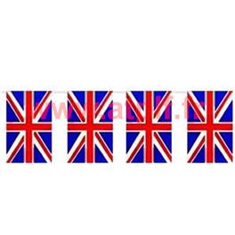 Guirlande drapeaux UK, Union Jack, Grande Bretagne 10m, pour decoration de salle