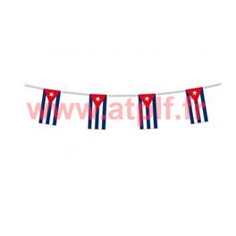 Guirlande drapeaux cubain - cuba 5m pour decoration de salle 