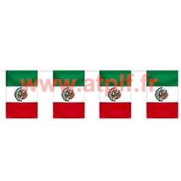  Guirlande drapeaux Méxique, Mexicain, 5m pour decoration de salle 