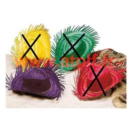 Chapeau de paille Violet pour deguisement hawaïen - Iles, Caraibes, 