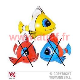 Poisson Tropical gonflable Décoration  60 cm (la pièce)(coloris aléatoire)