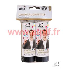 Canon à confettis 11 cm papier multicolore (sachet de 2)