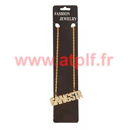 Collier Gangsta  Gangster avec strass