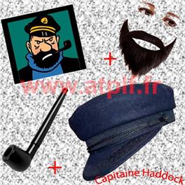 Set de Déguisement Capitaine Haddock (Casquette+Pipe+Barbe) (Dupont et Dupond) Set de Déguisement Capitaine Haddock (Casquette+Pipe+Barbe) (Dupont et Dupond)