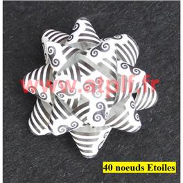 Sachet de 40 noeuds Etoiles 45mm / Bzh, Breizh, Bretagne (adhésif)