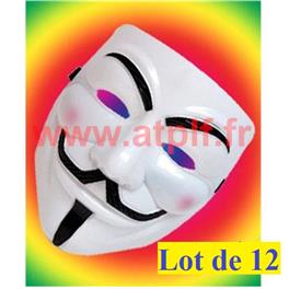 Lot a Prix Pro - 12 Masques V, Vendetta,Anonymous, Indigné, Indigne Toi