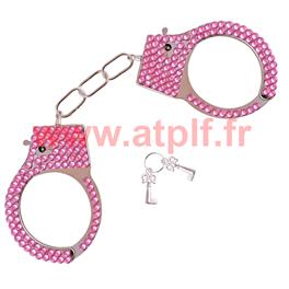 Menottes strass rose
