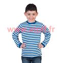 Tee Shirt enfant "Gondolier, Clown, Marceau" rayé blanc-Bleu