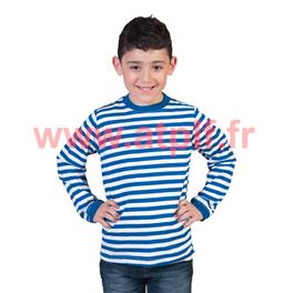 Tee Shirt enfant "Gondolier, Clown, Marceau" rayé blanc-Bleu Tee Shirt enfant "Gondolier, Clown, Marceau" rayé blanc-Bleu